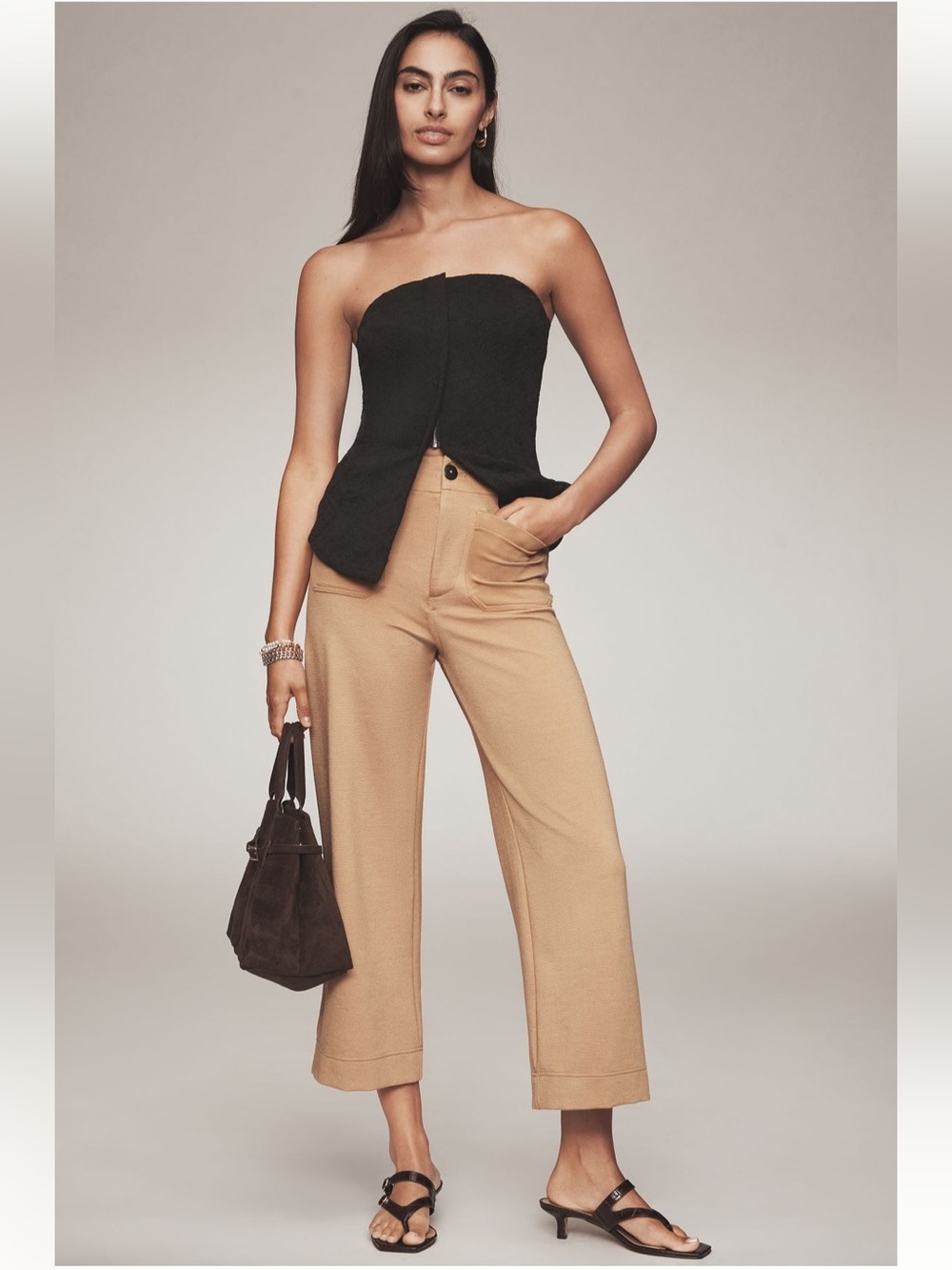 NWT Colette Knit Crop Wide-Leg Pants by Maeve